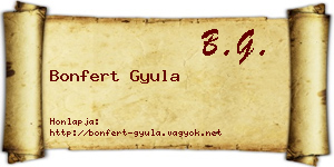 Bonfert Gyula névjegykártya